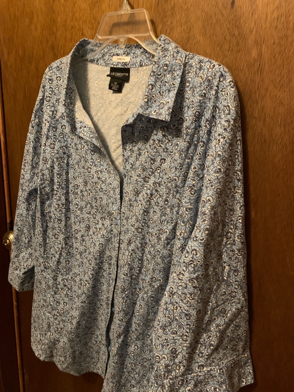Liz Claiborne Blue Floral Button-Front Shirt size 3x